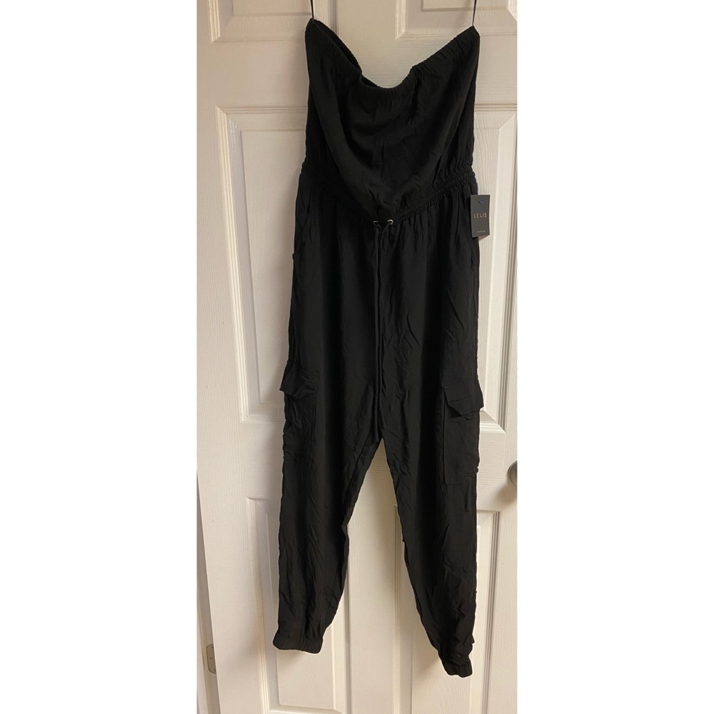 Black strapless jumpsuit L
